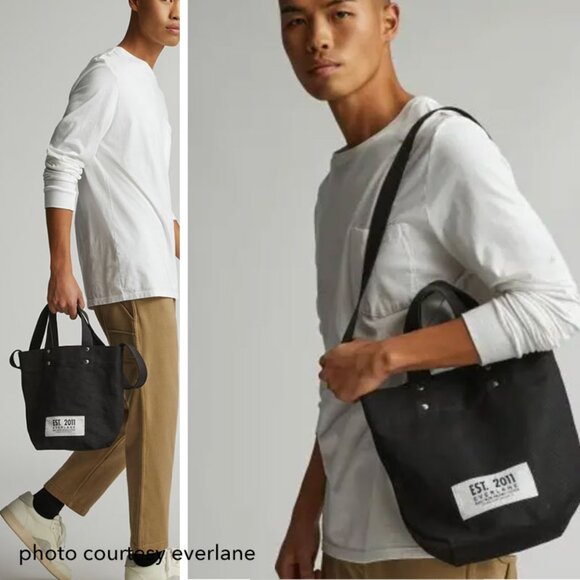 Everlane Cotton Canvas Mini Tote Bag, color black - Picture 7 of 8
